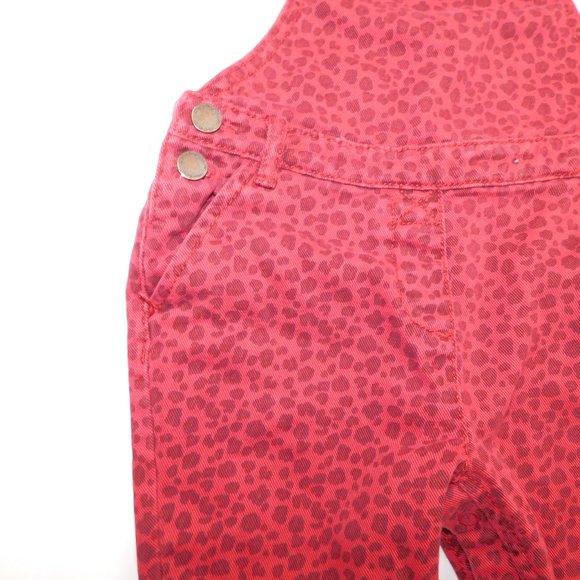 NEXT Baby Girls 18-24 Months Red Maroon Cheetah Print overalls - Picture 5 of 10